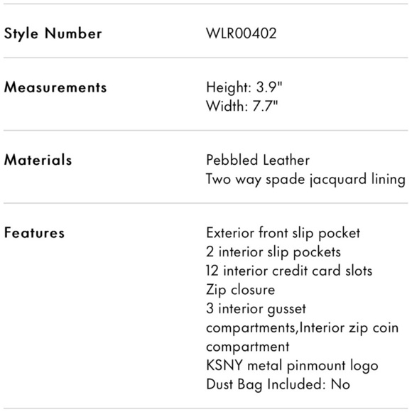 Kate Spade ♠️ Leather Continental Wallet - Picture 4 of 4